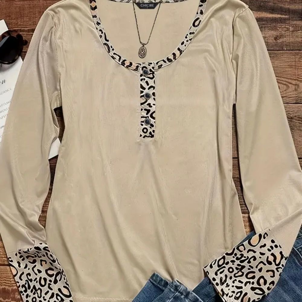 Leopard Trim Shirt